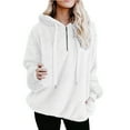 thumbnail image 3 of Meichang Womens Oversized Hoodie Sherpa Quarter Zip Pullover with Pocket Fuzzy Fleece Sweatshirt Winter Warm Long Sleeve Hoodies, 3 of 6