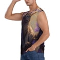 thumbnail image 3 of Pofeuu Purple Flower Lazy Cat Print Men's Muscle T-Shirt, Sleeveless, Muscle Tank, Classic Muscle Tee Top For Men Casual Sleeveless Muscle T-Shirt Trendy Clothes-XX-Large, 3 of 7