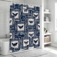 thumbnail image 6 of Blue Farm Animal Shower Curtain, Waterproof Shower Curtains for Bathroom, Vintage Butterfly Tie-dye Painting Art Washable Fabric Bathtub Curtain Set Bath Decor with 12 Hooks Long 72"x84", 6 of 8