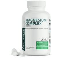 Bronson Triple Magnesium Complex Maximum Coverage 300 mg, Non-GMO, Gluten Free and Soy Free, 250 Tablets