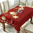 thumbnail image 4 of SKYSONIC Christmas Balls Tablecloth Waterproof Washable Polyester Square Table Cover Durable Tablecloth for Kitchen Dining Table Party Decor (54 X 54 Inch), 4 of 7