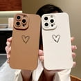 thumbnail image 5 of Compatible with iPhone 13 Pro Max Case, Luxury Double Heart Case with Side Pattern Soft Silicone Shockproof Full Camera Lens Cute Case for iPhone 13 Pro Max 6.7" for Women Girl Brown, 5 of 7