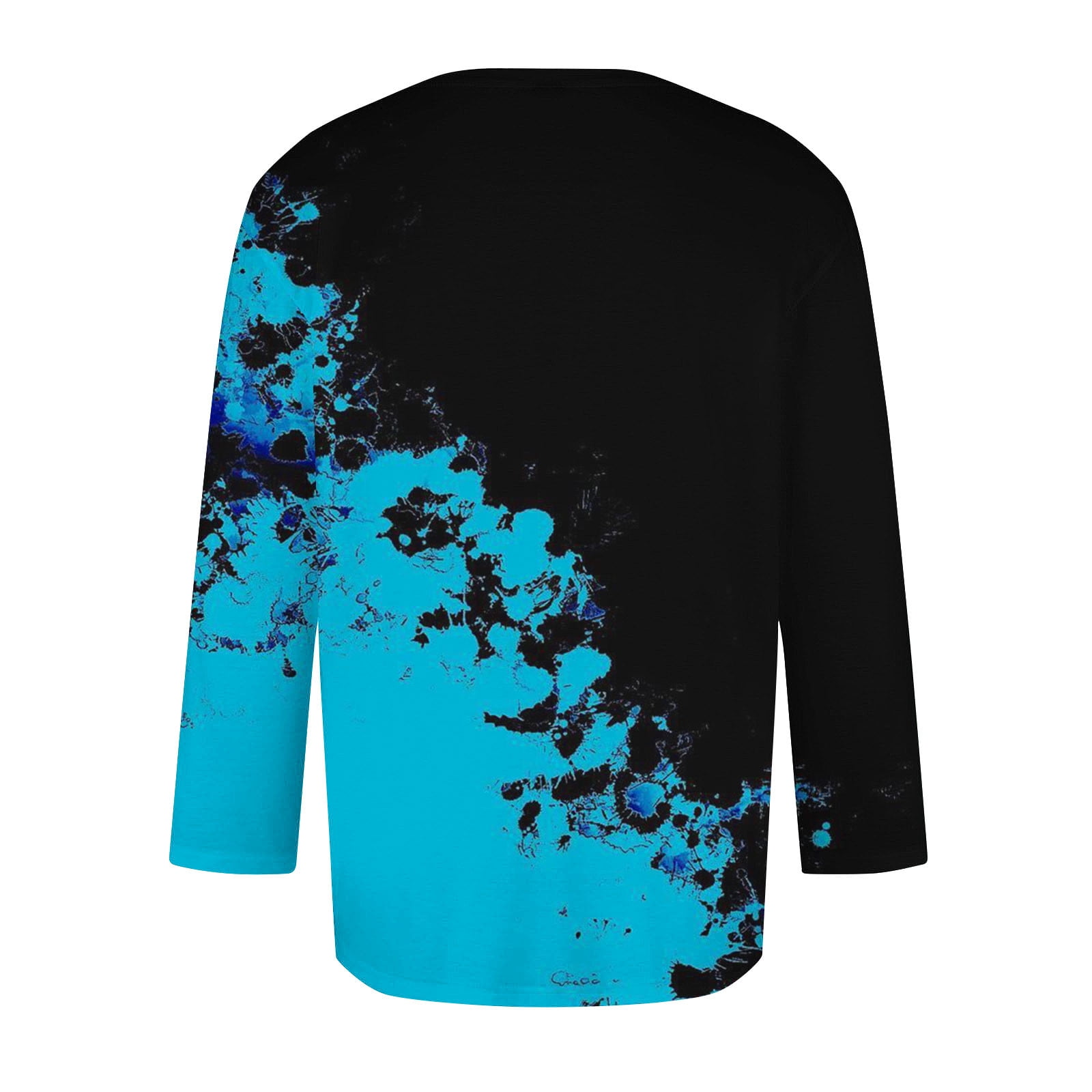Wancir Tie Dye Shirts Gradient Tshirt Mens 3/4 Length Tshirts Jersey Baseball Tshirts Crew Neck Casual Soft Regular Fit Tees