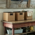 Household Essentials Bamboo Storage Cubes, 3 Pack, Decorative and ...
