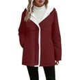 thumbnail image 5 of Gytharion Winter Fleece Lined Warm Jackets for Women Solid Casual Long Sleeve Hooded Mid-Length Coat with Pockets Loose Comfy Full Zip Up Plush Thermal Outerwear, 5 of 7