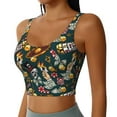 thumbnail image 2 of Goofa Vintage Casino Chips Printed Sports Bras for Women, High Impact Running Bra Workout Crop Tank Tops Longline Sports Bra Push up-XX-Large, 2 of 9