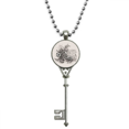 thumbnail image 1 of Motocicleta texto Flower Pattern Illustration Colgante Collar Vintage Llavero Plata Joyas Unbranded M, 1 of 3