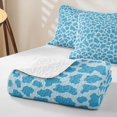 thumbnail image 4 of Erosebridal Leopard Cheetah Print Twin Quilt Set, Boys Girls Twin Coverlet Set, Blue, 2pcs, 4 of 7