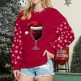 thumbnail image 2 of EHQJNJ Chandails en Molleton pour Femmes Col Rond Manches Longues Tops Graphiques de Noël pour Femmes Pull Col Rond Chandail en Molleton Imprimé Festif Décontracté pour Femmes Col Rond avec Poches, 2 of 4