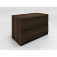 thumbnail image 2 of 36" Mid-Century Modern 2 drawer lateral file in a cognac finish over Brazilian cherry wood with a recessed black base, 2 of 8