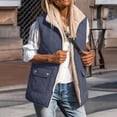thumbnail image 2 of Hueook Vest for Women Sleeveless Zip Up Multi Pockets Casual Work Utility Vest Coat with Pockets Navy 2X, 2 of 7