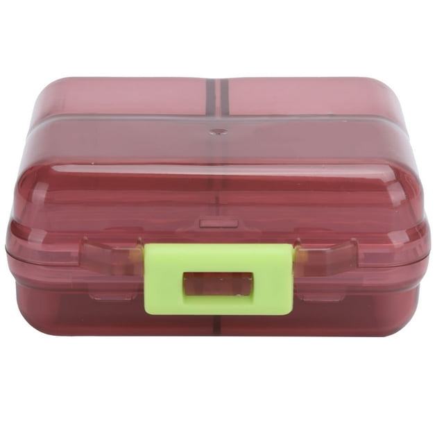 Pills Medicine Travel Box Weekly Portable Storage Container Case 7 Grids Subpackage W/Sealing CoverWine Red