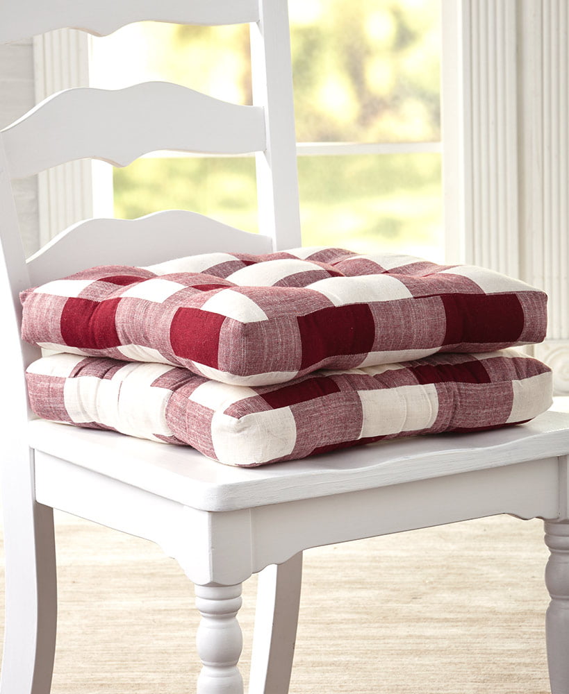 Buffalo Check Chair Pads (Red)