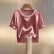 thumbnail image 4 of Eres Más Que una Camisa de Puntuación de Prueba Casual de Color Sólido Cuello Redondo de Manga Corta Moda Superior de Poliéster, 4 of 6