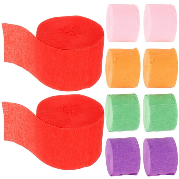 Hytrove Bulk Crepe Paper 10 Rolls Colorful Streamers for General Users Party Supplies