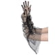 thumbnail image 5 of Guantes de encaje extra largos para mujer Inspire Chic, con puños acampanados, de dedos completos, transparentes con lunares, talla única, lunares pequeños negros, 5 of 6