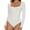 White, variant on MANIFIQUE Women's Sexy Square Neck Bodysuit Long Sleeve Double Lined Shirt Tops