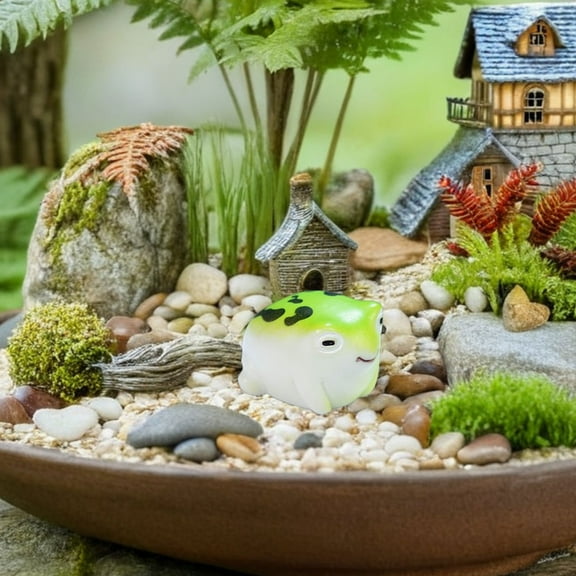 COMPUKAS 12Pcs Resin Frog Decor Assorted Color Compact Figurines for Home and Miniature Landscape