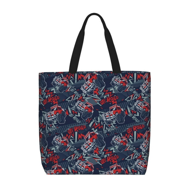 Fotbe Cool Red Off-Road Vehicle Bolsa Tote con Estampado para Mujer, Bolsos con Cremallera, Bolsa de Hombro Casual de Gran Capacidad con Bolsillos Internos