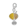 thumbnail image 2 of Sterling Silver Martini Glass Charm with Orange Cubic Zirconia and Red Enamel for Women, Cocktail Style Pendant Symbolizing Celebration and Nightlife, Festive Jewelry for Bracelets, 2 of 7