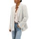 thumbnail image 1 of Blazer para mujer, chaqueta con botones de color liso, doble bolsillo, solapa, blazer de traje de moda, top de poliéster para mujer, 1 of 8