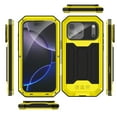 thumbnail image 4 of Dteck for iPhone 17 Pro Max Case, Military-Grade Drop Protection Metal Silicone Heavy Duty Case with Screen Protector Tempered Glass, Camera Control Button Rugged Tough Shell with Stash Stand,Yellow, 4 of 8