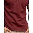 thumbnail image 6 of Frontwalk Men T Shirts Button Up Summer Tops Pocket Henley Mens Loose Fit Blouse Short Sleeve Basic Tee Burgundy L, 6 of 7