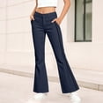 thumbnail image 2 of Aihuaihua Uniform Pants for Girls Navy Size 9-10, Lightweight Dress Pants for Kids High Waist Stretch School Uniform Trousers Formal Casual Fall Outfits Back to School, 2 of 6