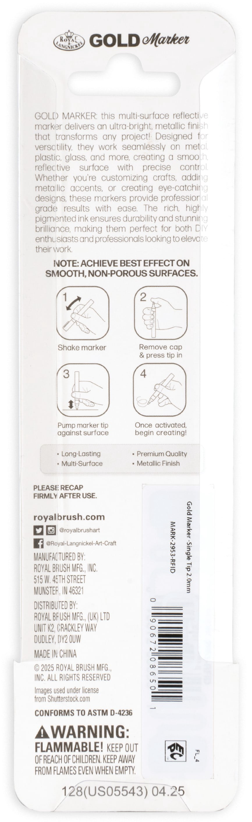 Royal & Langnickel 2mm Silver Liquid Chrome Marker