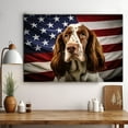thumbnail image 3 of Irish Redand White Setter Dog 4th of July Painting Canvas, Patriot American Dog Canvas, American Flag Diamond Art Canvas,Perfect for Home Decoration Festival Gift, 3 of 4