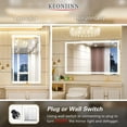 Keonjinn LED Bathroom Mirror, 60 x 36 inch Rectangle LED Vanity Mirror