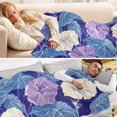 thumbnail image 5 of Fluorescent Cover blanket 70x55 inch frannel blanket Office nap blanket Camping blanket Bedding travel blanket Glow blanket Purple Morning Glory, 5 of 8
