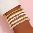 thumbnail image 4 of Juego de 5 pulseras coloridas étnicas bohemias de cerámica suave con cuentas de temperamento retro, pulsera de cerámica suave, juego de pulseras de amor, A Rojo Verde, 4 of 4
