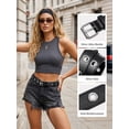 thumbnail image 2 of Vorliqent 2PC Women's Belts Grommet Rivet Studded Belt with Golden&Silver Buckle Leather Belt for Jeans Dresses, 2 of 7