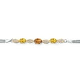 thumbnail image 2 of 925 Silver and 10K Yellow Gold Orange Red Madeira Citrine and Yellow Citrine and White Lab Grown Diamond Bracelet for Women (1.66 Cttw, Gemstone November Birthstone, Oval, Wheat Chain, 6.5 inches), 2 of 5