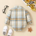 thumbnail image 7 of Otqutp 0-3 Years Baby Boys Girls Patchwork Plaid Print Long Sleeve Shirt Bodysuit Fashion Button Romper Clothes Soft Gentleman Suit Outfits(2-Brown,6-12 Months), 7 of 7
