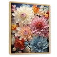 thumbnail image 2 of Designart "Serenity Amidst Colorful Mums" Mums Floater Framed Wall Art Living Room, 2 of 5