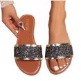 thumbnail image 4 of cpengpj Women's Fashion Casual Versatile Sequined Spring and Summer New Open-Toe Flat Beach Sandals Bling Bohemian Beach Sandal, 4 of 7