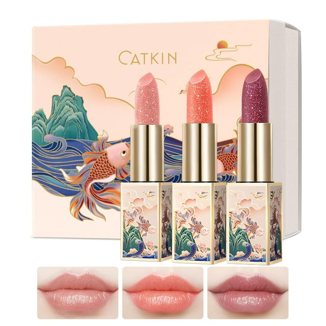Lip Balm Catkin, lápiz labial que cambia de color, 3 unidades, caja de regalo