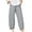 Gray 01, variant on Women Trousers Solid Color Elastic Loose with Pocket Cotton Hemp Summer Women Loose Wide-leg S-5XL