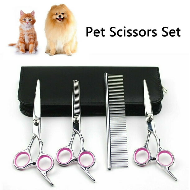 Hosim 4Pcs 7" Professional Hair Cutting Scissors Pet Dog Cat Grooming