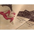 thumbnail image 4 of Ambesonne Heels and Dresses Quilted Bedspread Set 3 Pcs, Retro French, King Size, Pale Salmon Dark Brown, 4 of 5