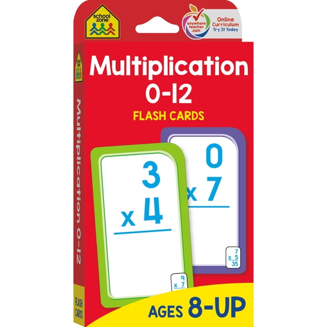 Multiplication Flash Cards Brighter Child Learn Math Practice Skills 0 to 12 