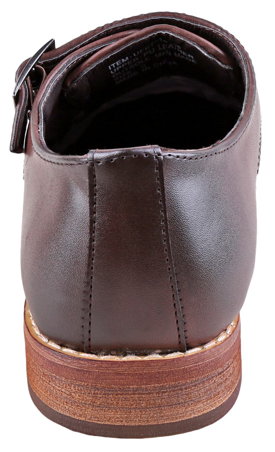 Urban Fox Allen Men's Dress Shoe | Double Monk Strap | Brogue | Wingtip Shoes for Men | Dark Brown 11 M US - image 4 of 7