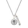 thumbnail image 1 of Delight Jewelry Silvertone Domed Black CRNA Silvertone Courage Strength Wisdom Honesty Bar Charm Necklace, 23", 1 of 4