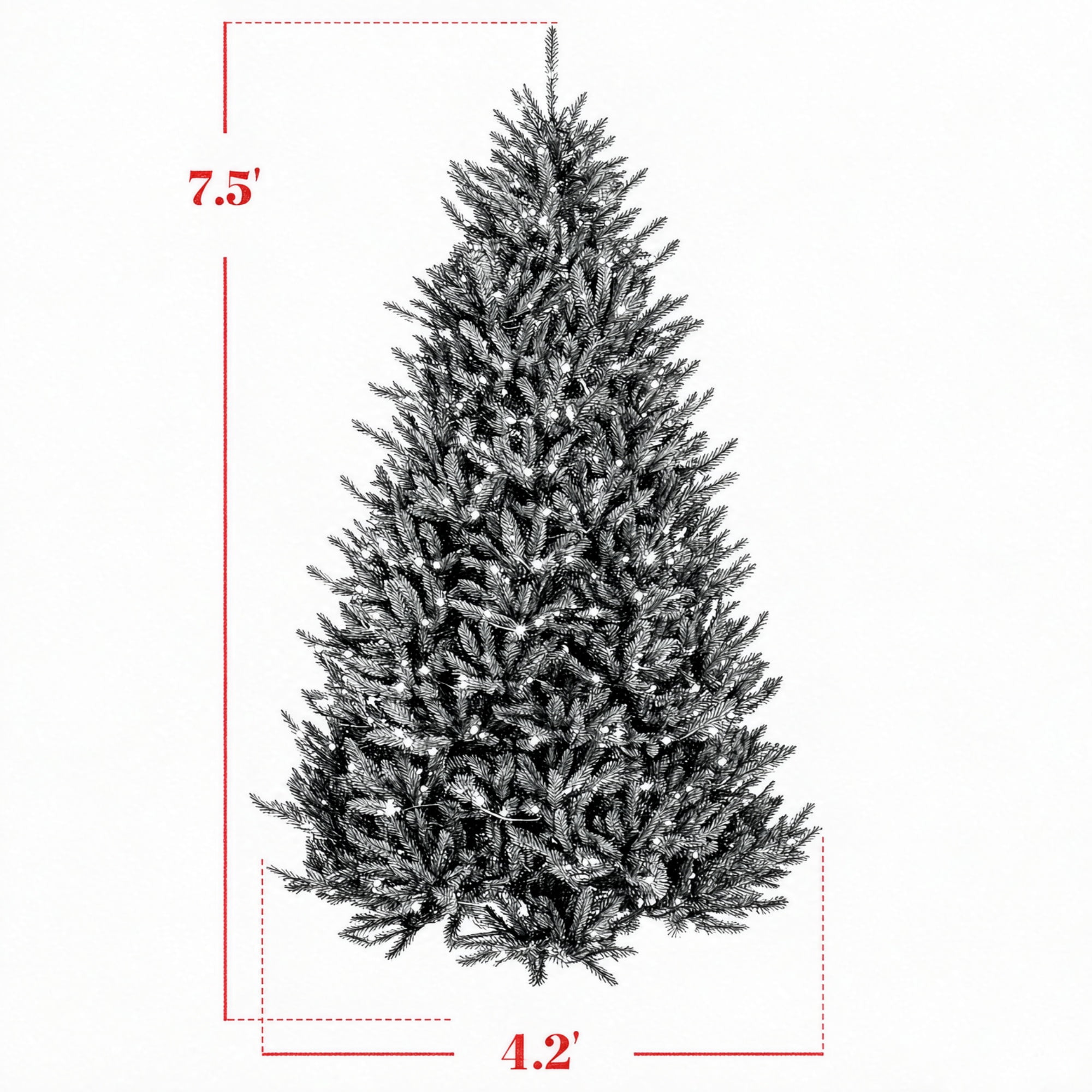 Pre-Lit Christmas Tree with Dual-Color LED Lights, 11 Lighting Functions, 480 Lights, 1492 Tips, Flame-Retardant PVC, Hinged Assembly