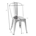 thumbnail image 2 of Costway Set of 4 Distressed Style Dining Side Chair Stackable Bistro Cafe Metal Silver, 2 of 9