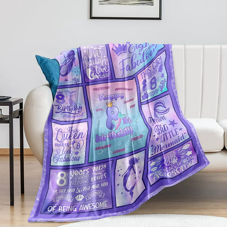8 Year Old Girl Gifts Blanket - Gifts for 8 Year Old Girls - 8