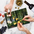 thumbnail image 5 of Forest Cutting Board, Pathway in a Shady Forest of Bushes and Thick Trunks Grass Unique Wild Life Scenery, Decorative Tempered Glass Cutting and Serving Board, Small Size, Green Brown, by Ambesonne, 5 of 5