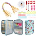 thumbnail image 1 of Knitting Kit Practical Circular Double Pointed Interchangeable Crochet Needles Set with Long Cables for Beginners, 1 of 9